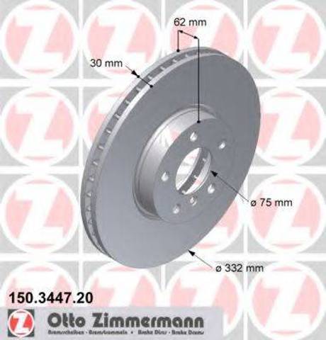 Диск гальмівний передній 150344720 ZIMMERMANN
