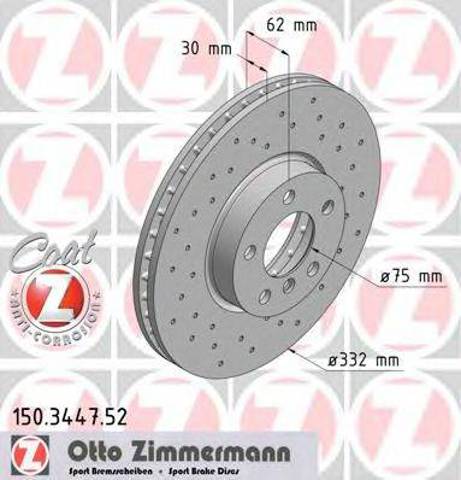 Гальмо дискове переднє 150344752 ZIMMERMANN