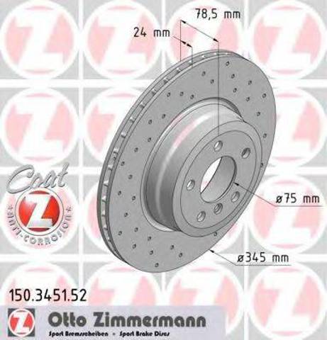 Диск гальмівний задній 150345152 ZIMMERMANN