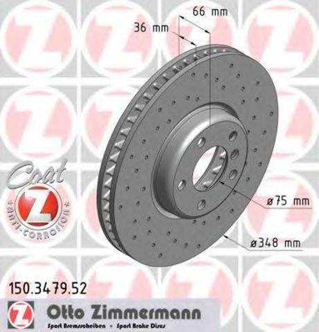 Диск гальмівний передній 150347952 ZIMMERMANN