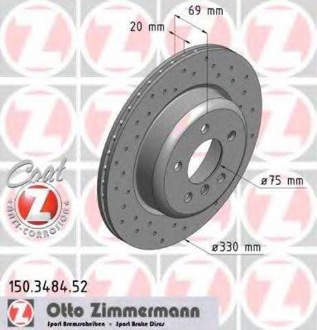 Диск заднього гальма 150348452 ZIMMERMANN