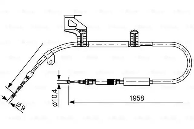 Трос стоянкового гальма задній лівий 1987477603 BOSCH