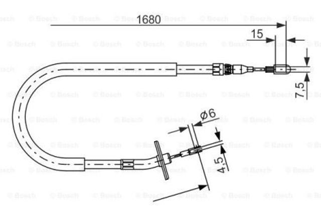 Трос ручного гальма задній, правий 1987477702 BOSCH