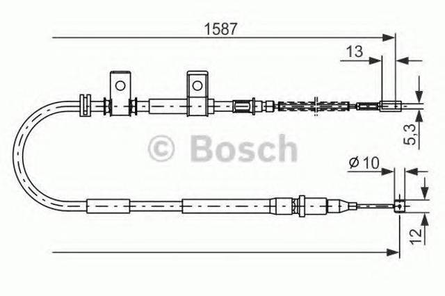Трос ручного гальма задній, правий 1987477717 BOSCH