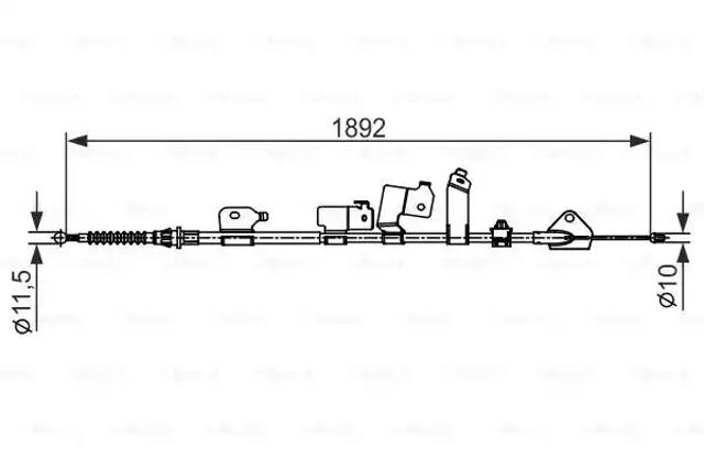 Трос стоянкового гальма задній лівий 1987482439 BOSCH