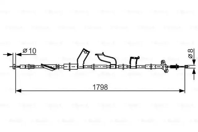 Трос стоянкового гальма задній правий 1987482788 BOSCH
