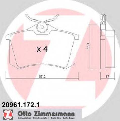 Комплект задніх колодок 209611721 ZIMMERMANN