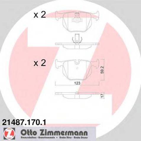 Комплект задніх колодок 214871701 ZIMMERMANN
