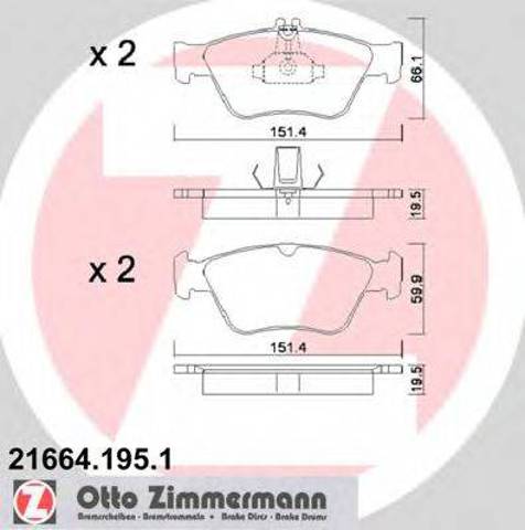 Колодки передні 216641951 ZIMMERMANN