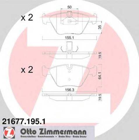 Передні гальмівні колодки 216771951 ZIMMERMANN