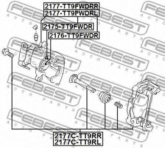 Скоба супорту заднього 2177CTT9RR FEBEST