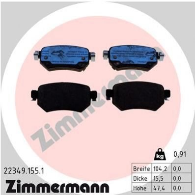 Задні гальмівні колодки 223491551 ZIMMERMANN