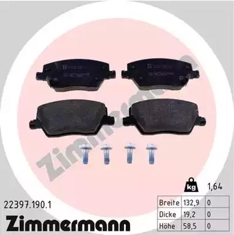 Колодки передні 223971901 ZIMMERMANN