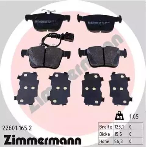 Задні колодки 226011652 ZIMMERMANN