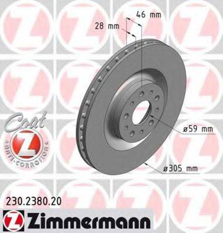 Диск переднього гальма 230238020 ZIMMERMANN