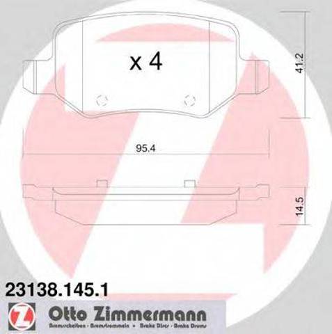 Задні гальмівні колодки 231381451 ZIMMERMANN