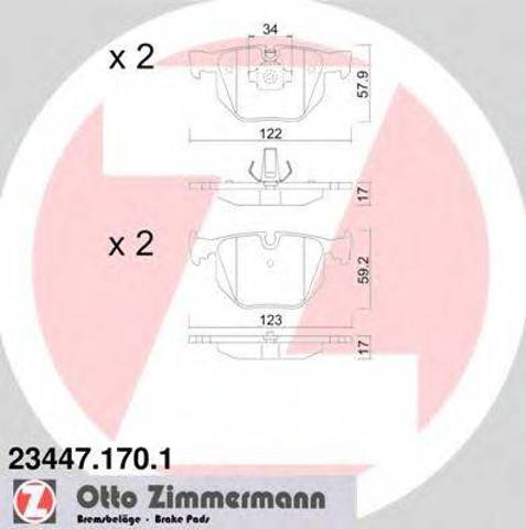 Колодки на гальмо задній дисковий 234471701 ZIMMERMANN