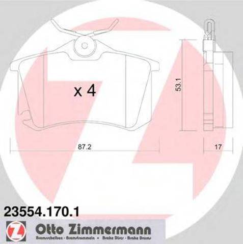 Колодки гальмівні задні, дискові 235541701 ZIMMERMANN