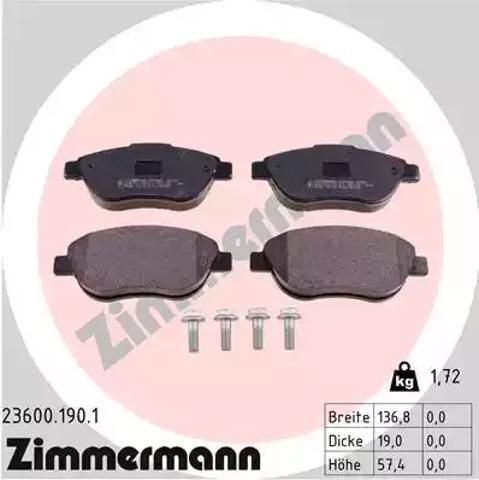 Гальмівні колодки 236001901 ZIMMERMANN