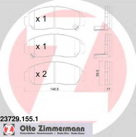 Передні гальмівні колодки 237291551 ZIMMERMANN