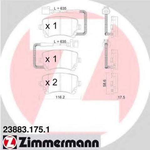 Колодки на гальмо задній дисковий 238831751 ZIMMERMANN