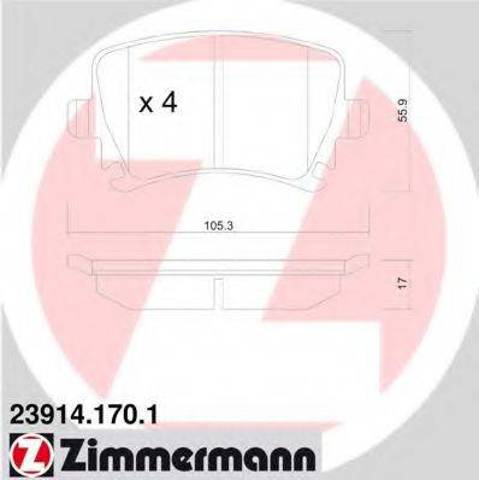 Колодки гальмові задні, дискові 239141701 ZIMMERMANN