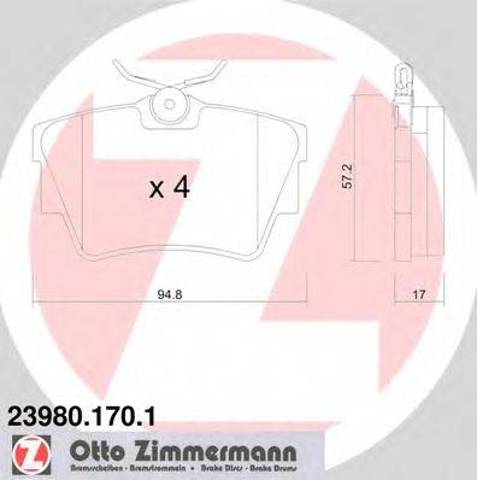 Колодки на гальмо задній дисковий 239801701 ZIMMERMANN