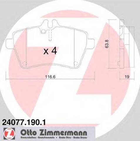 Колодки гальмівні передні, дискові 240771901 ZIMMERMANN