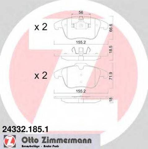 Колодки гальмівні передні, дискові 243321851 ZIMMERMANN