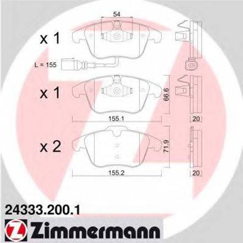 Передні гальмівні колодки 243332001 ZIMMERMANN
