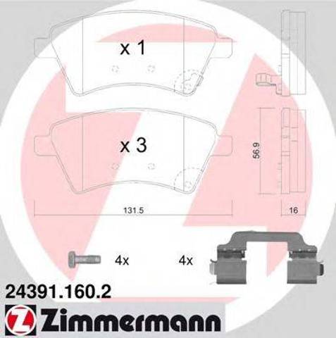 Передні гальмівні колодки 243911602 ZIMMERMANN