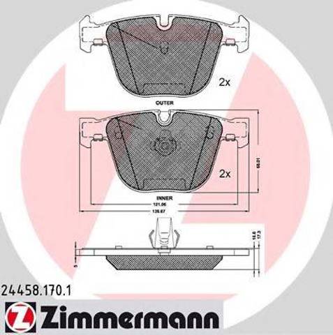 Колодки гальмівні задні, дискові 244581701 ZIMMERMANN