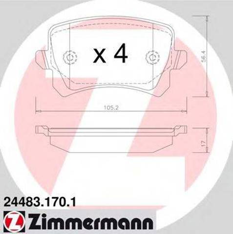 Задні колодки 244831701 ZIMMERMANN