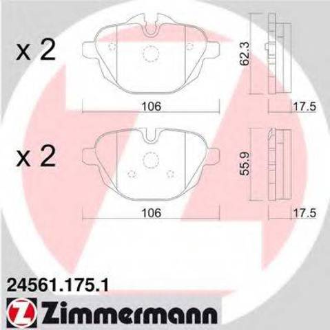 Комплект задніх колодок 245611751 ZIMMERMANN