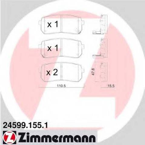 Колодки гальмівні задні, дискові 245991551 ZIMMERMANN