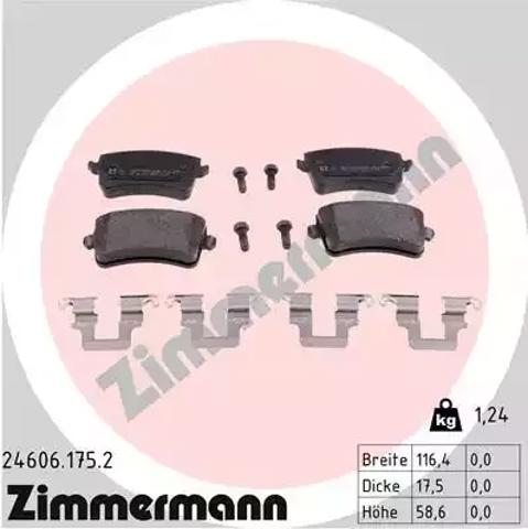 Задні гальмівні колодки 246061752 ZIMMERMANN