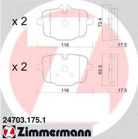 Колодки гальмівні задні, дискові 247031751 ZIMMERMANN