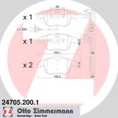 Передні гальмівні колодки 247052001 ZIMMERMANN