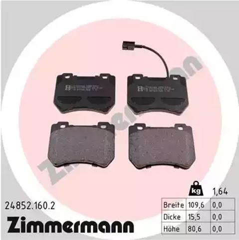 Колодки передні 248521602 ZIMMERMANN