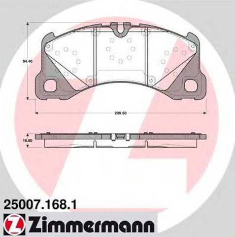 Колодки гальмівні дискові комплект 250071681 ZIMMERMANN