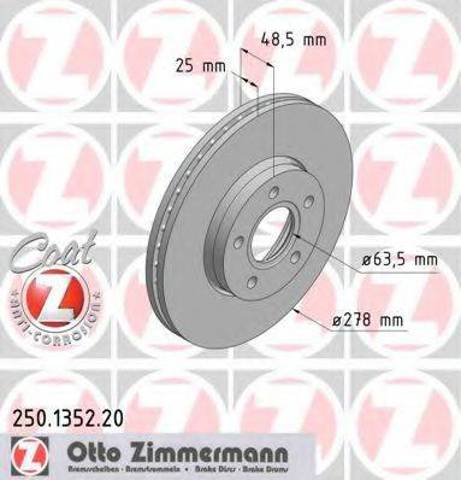 Диск гальмівний передній 250135220 ZIMMERMANN