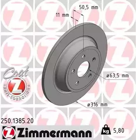 Дискові гальма 250138520 ZIMMERMANN