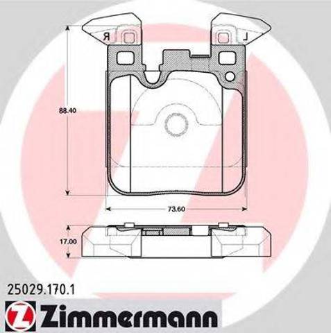 Задні гальмівні колодки 250291701 ZIMMERMANN