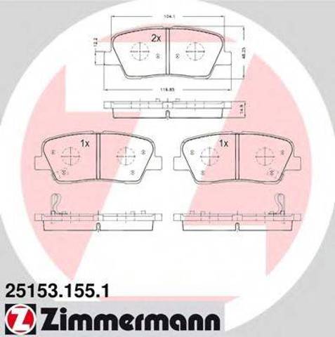 Комплект задніх колодок 251531551 ZIMMERMANN