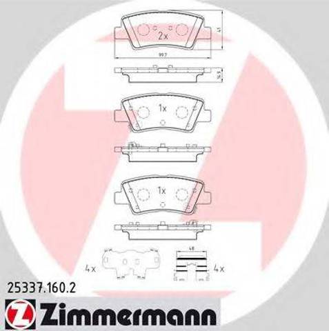 Задні дискові колодки 253371602 ZIMMERMANN