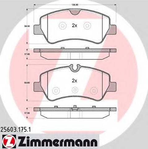 Задні дискові колодки 256031751 ZIMMERMANN