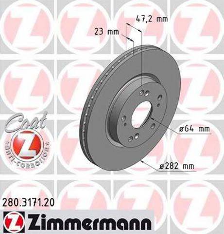 Диск гальмівний передній 280317120 ZIMMERMANN