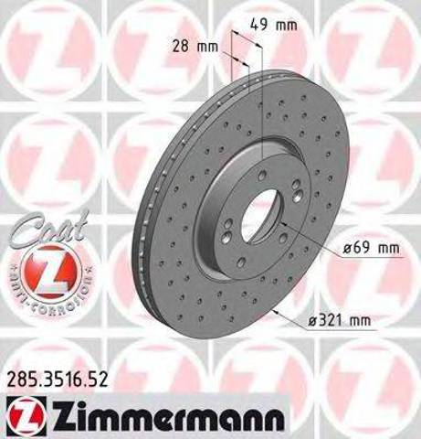 Гальмо дискове переднє 285351652 ZIMMERMANN
