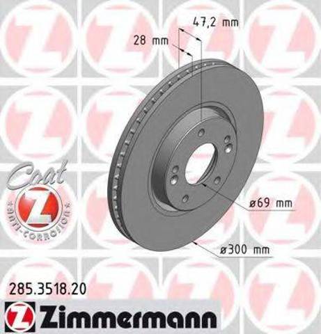 Диск переднього гальма 285351820 ZIMMERMANN