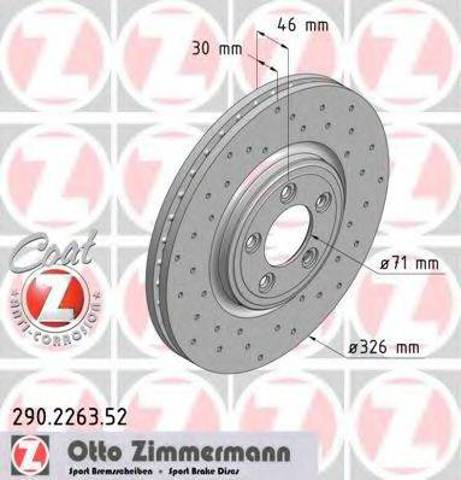 Диск гальмівний передній 290226352 ZIMMERMANN